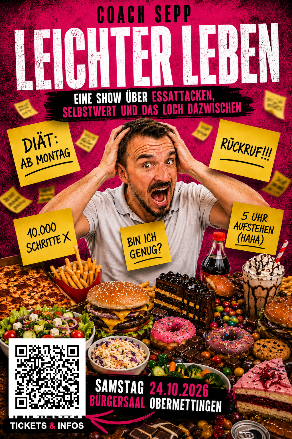 Flyer: Leichter Leben – Die Show, 24.10.2026, Bürgersaal Obermettingen